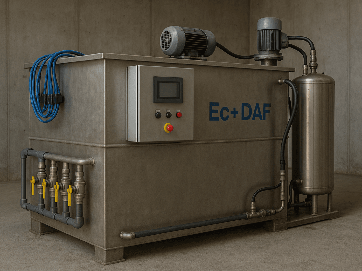Electrocoagulation and Dissolved Air Flotation System (EC+DAF)